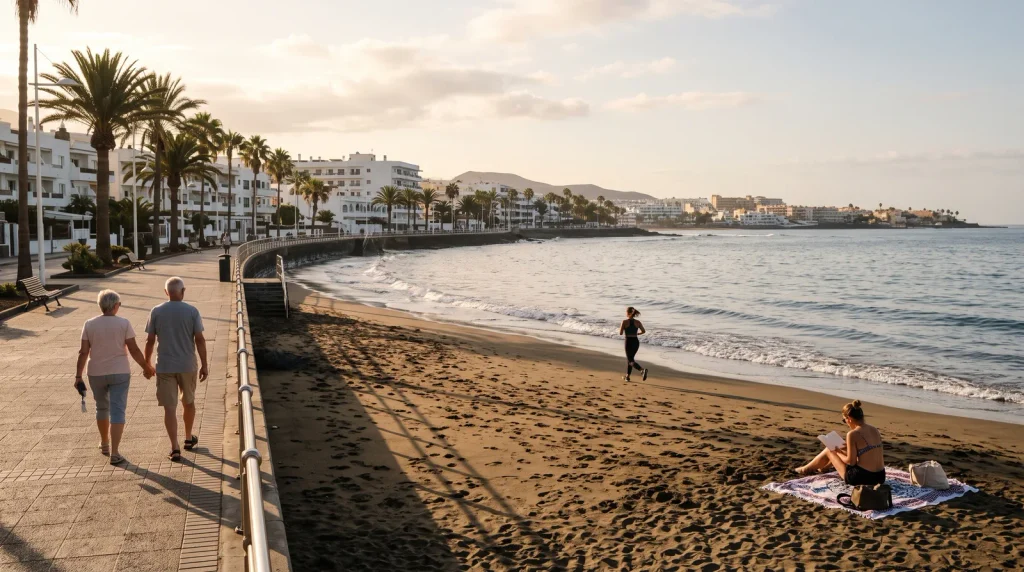 Paseo marítimo y playa de San Agustín, en el sur de Gran Canaria